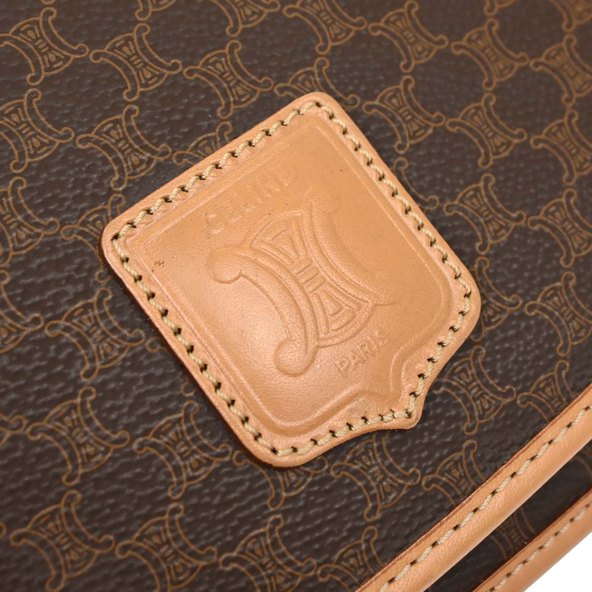 Celine Brown PVC Macadam Shoulder Bag