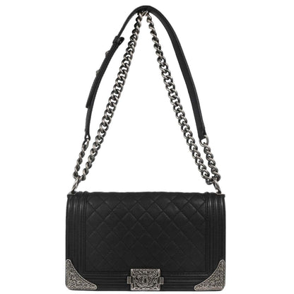 Boy Chanel 2014 Black Calfskin Medium Shoulder Bag