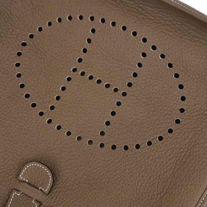 Hermes Etoupe Taurillon Clemence Evelyne 3 33 GM Shoulder Bag