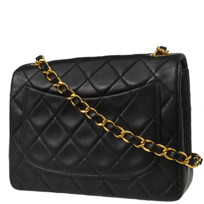 Chanel Black Lambskin Mini Classic Square Flap Shoulder Bag 17
