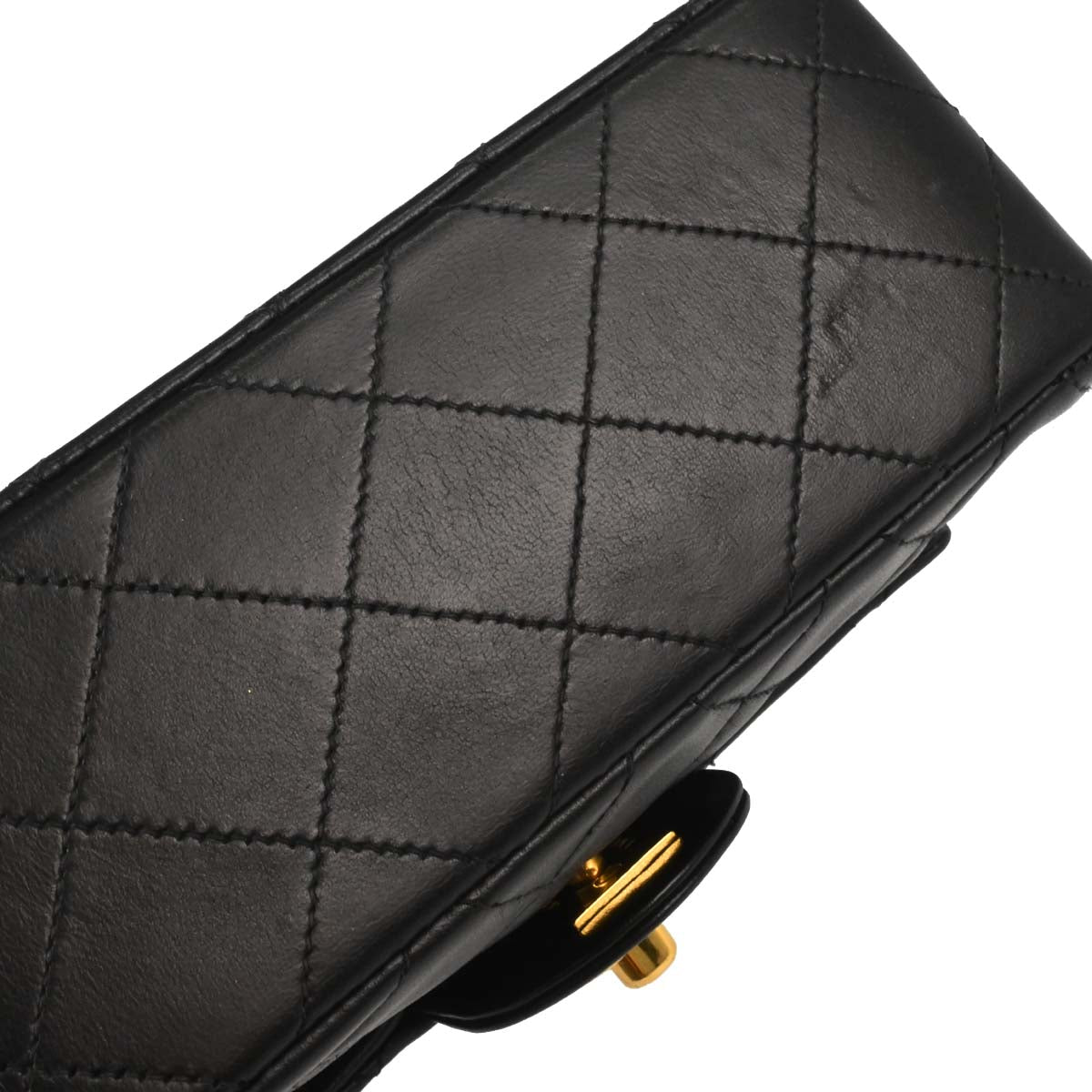 Chanel Black Lambskin Mini Classic Square Flap Shoulder Bag 17