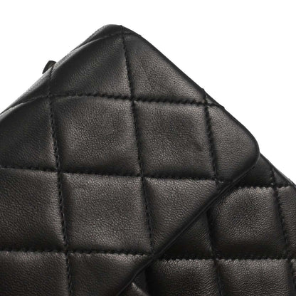 Chanel Black Lambskin Mini Classic Square Flap Shoulder Bag 17