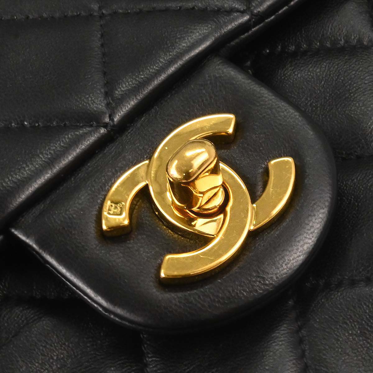 Chanel Black Lambskin Mini Classic Square Flap Shoulder Bag 17