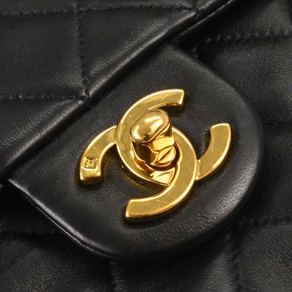 Chanel Black Lambskin Mini Classic Square Flap Shoulder Bag 17