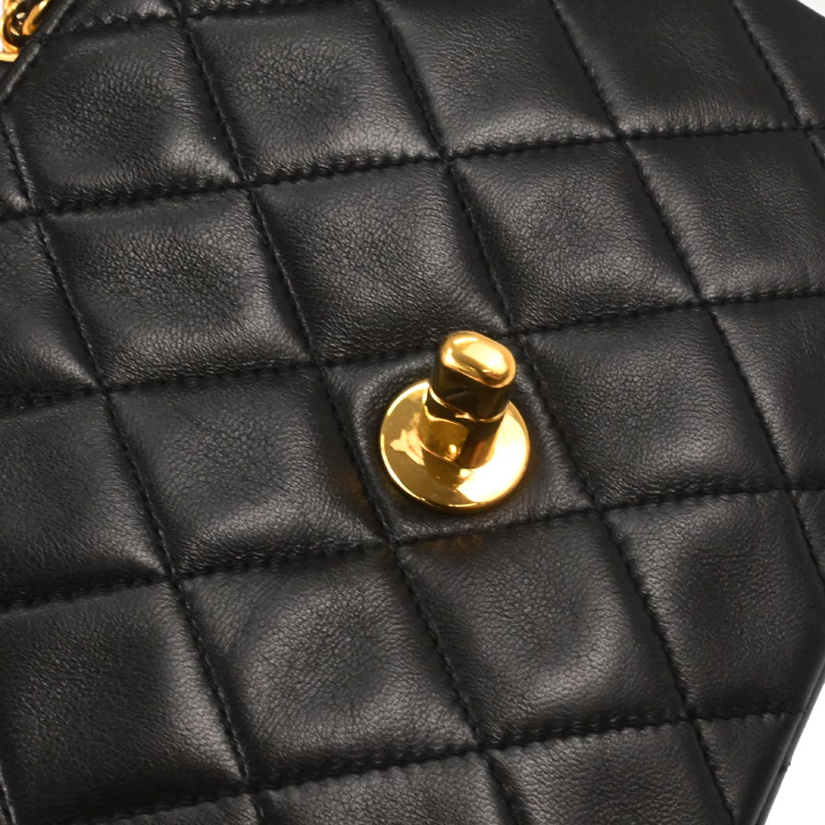 Chanel Black Lambskin Mini Classic Square Flap Shoulder Bag 17