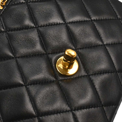 Chanel Black Lambskin Mini Classic Square Flap Shoulder Bag 17