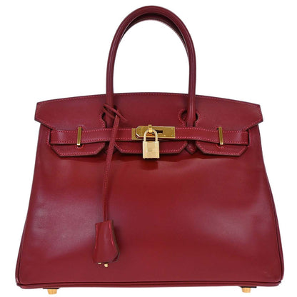 Hermes Rouge Vif Box Calf Birkin 30 Handbag