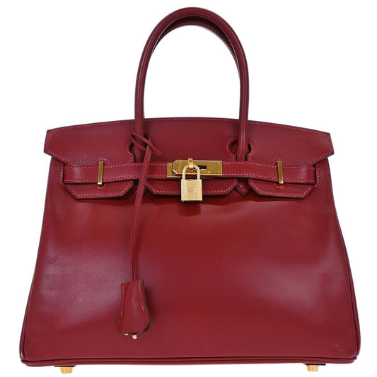 Hermes Rouge Vif Box Calf Birkin 30 Handbag