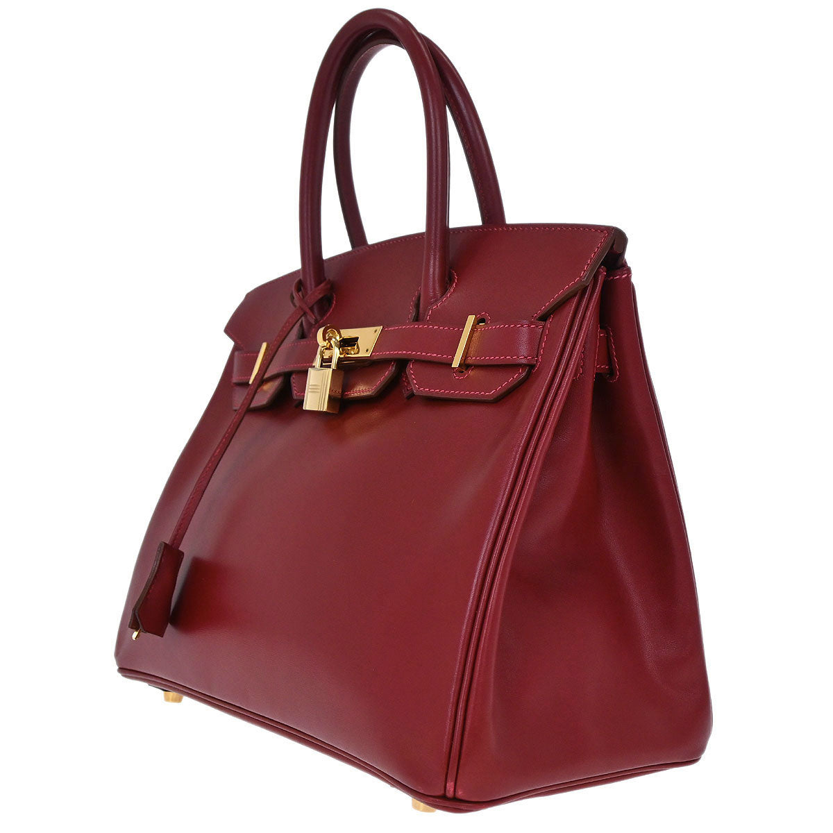 Hermes Rouge Vif Box Calf Birkin 30 Handbag