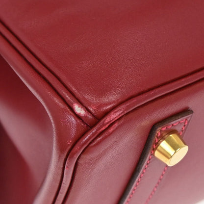 Hermes Rouge Vif Box Calf Birkin 30 Handbag