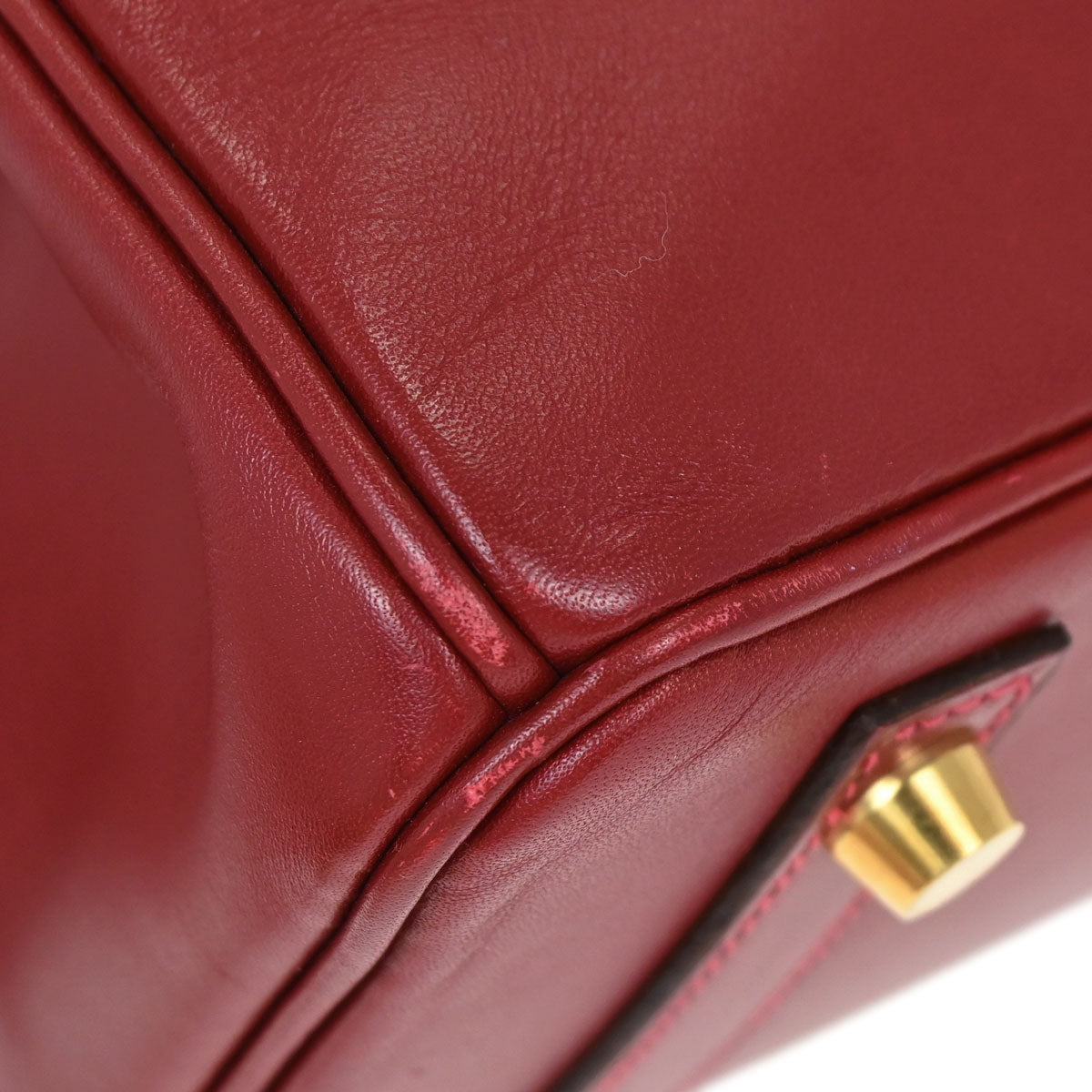 Hermes Rouge Vif Box Calf Birkin 30 Handbag