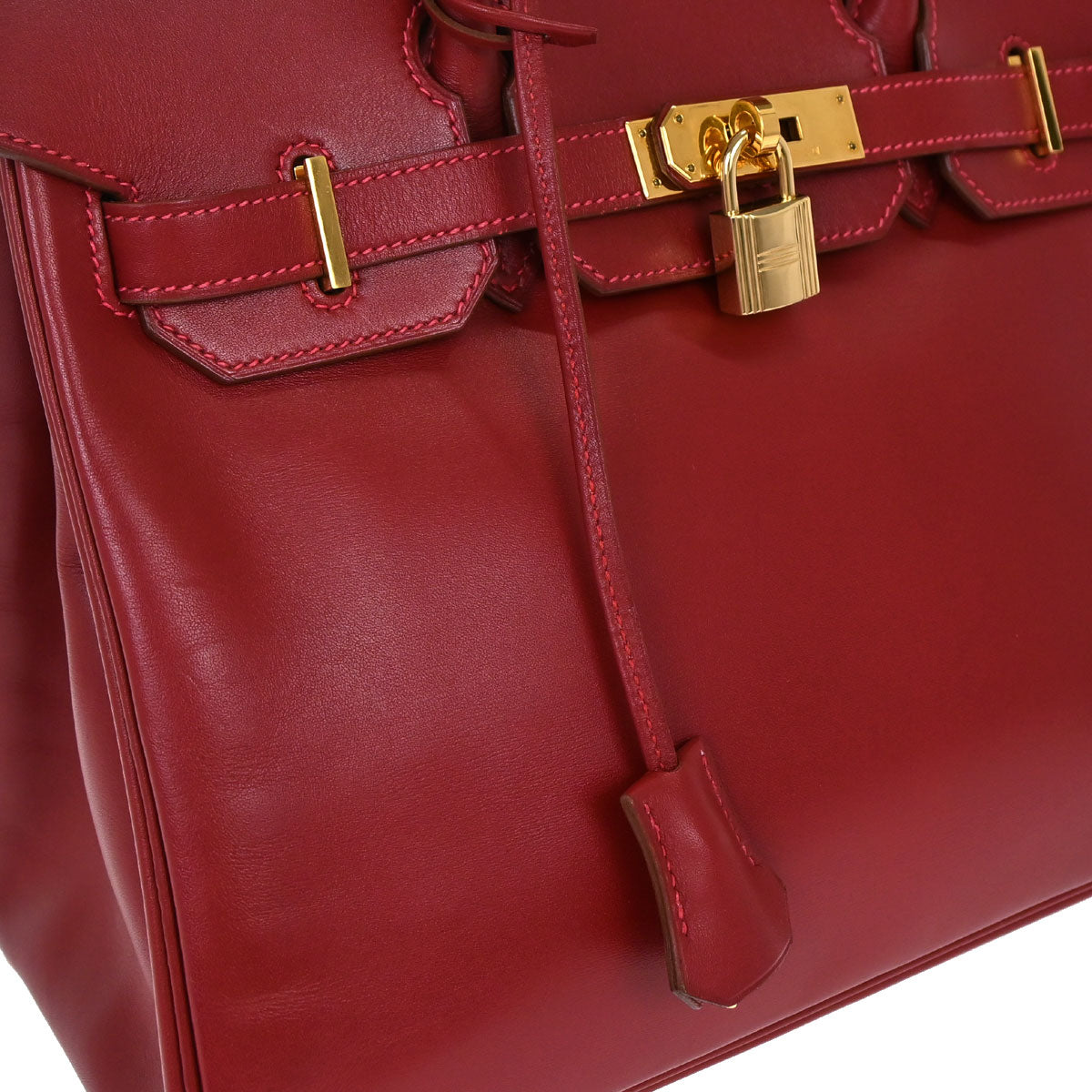 Hermes Rouge Vif Box Calf Birkin 30 Handbag