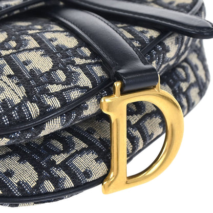 Christian Dior Navy Trotter Oblique Mini Saddle 2way Shoulder Handbag