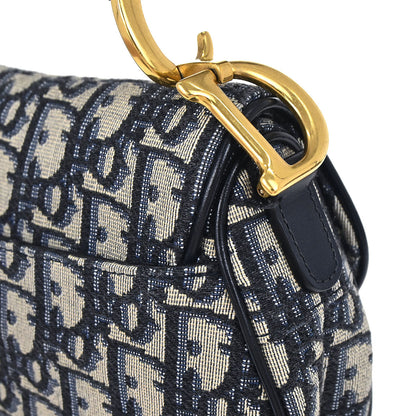 Christian Dior Navy Trotter Oblique Mini Saddle 2way Shoulder Handbag