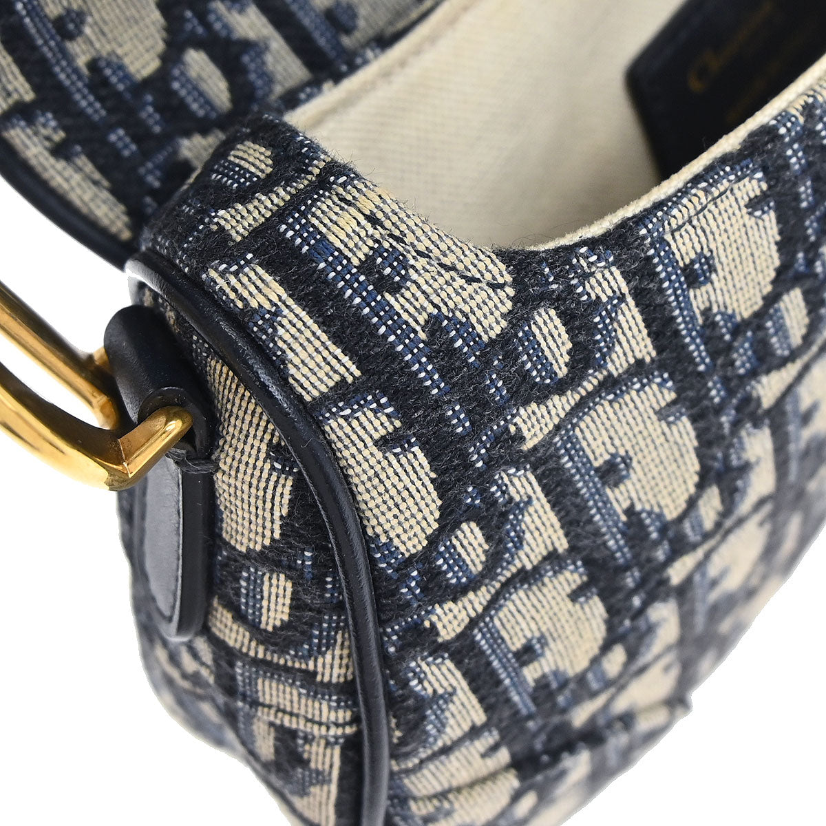 Christian Dior Navy Trotter Oblique Mini Saddle 2way Shoulder Handbag