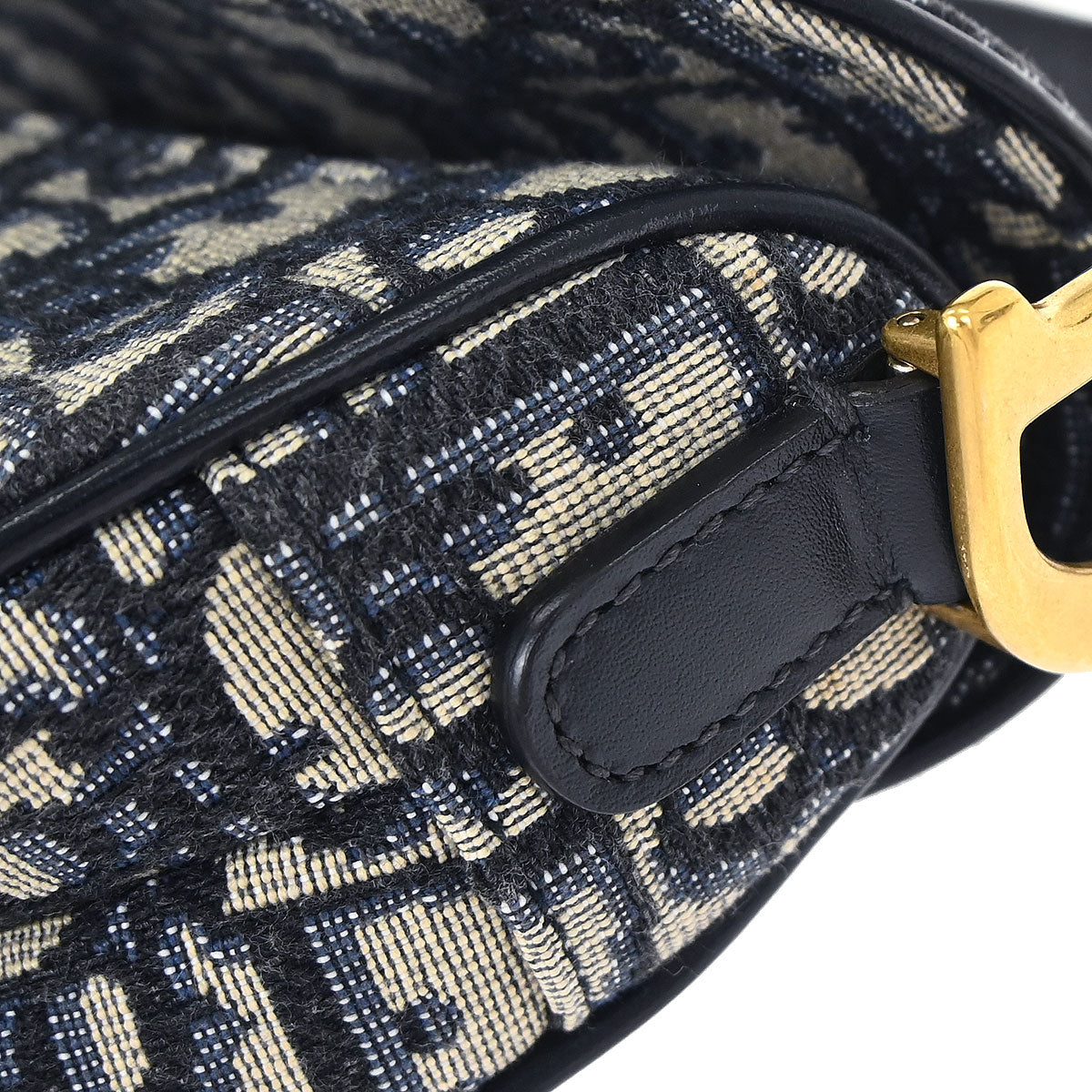 Christian Dior Navy Trotter Oblique Mini Saddle 2way Shoulder Handbag