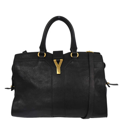 Yves Saint Laurent Black Leather Cabas Chic 2way Shoulder Handbag