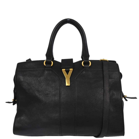 Yves Saint Laurent Black Leather Cabas Chic 2way Shoulder Handbag