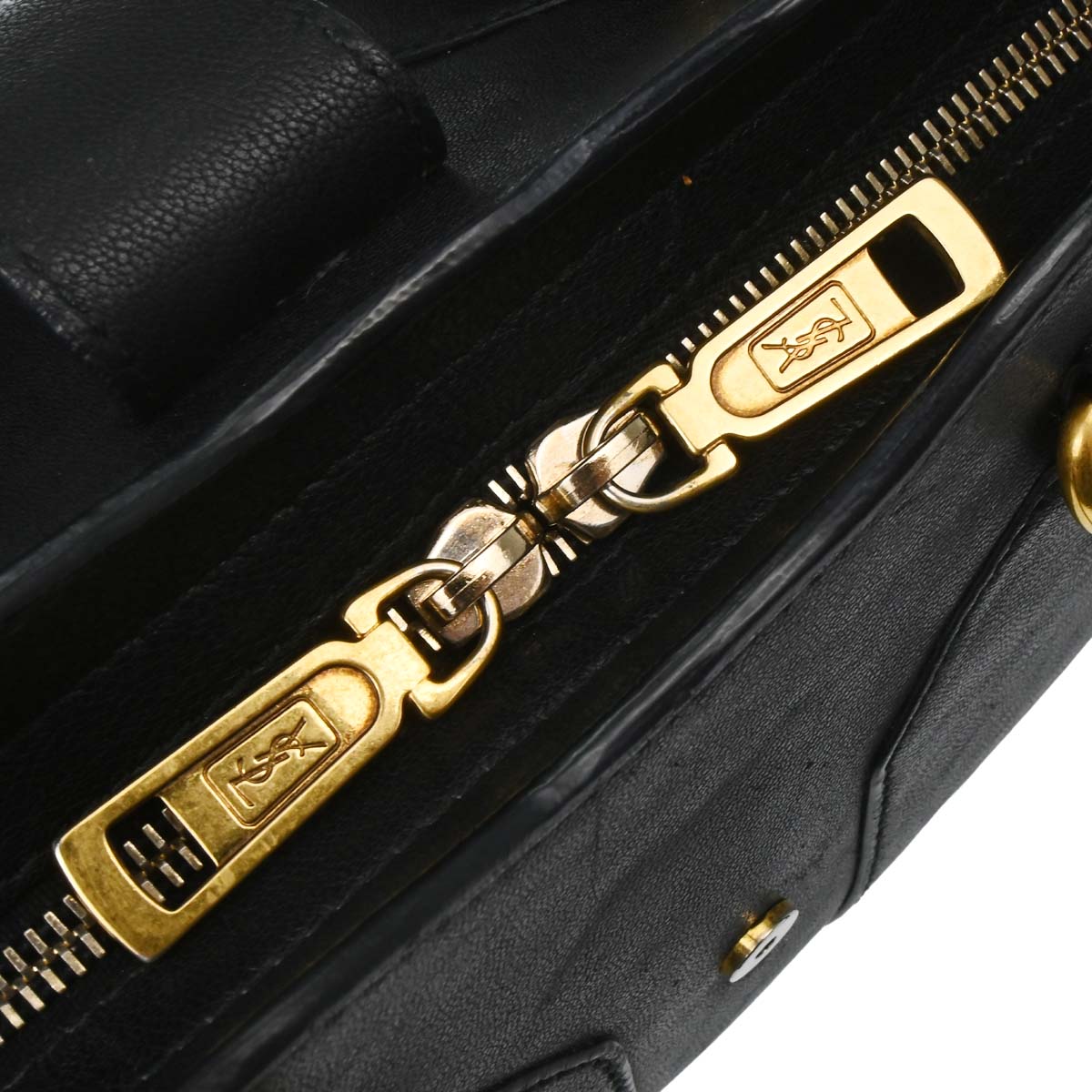 Yves Saint Laurent Black Leather Cabas Chic 2way Shoulder Handbag
