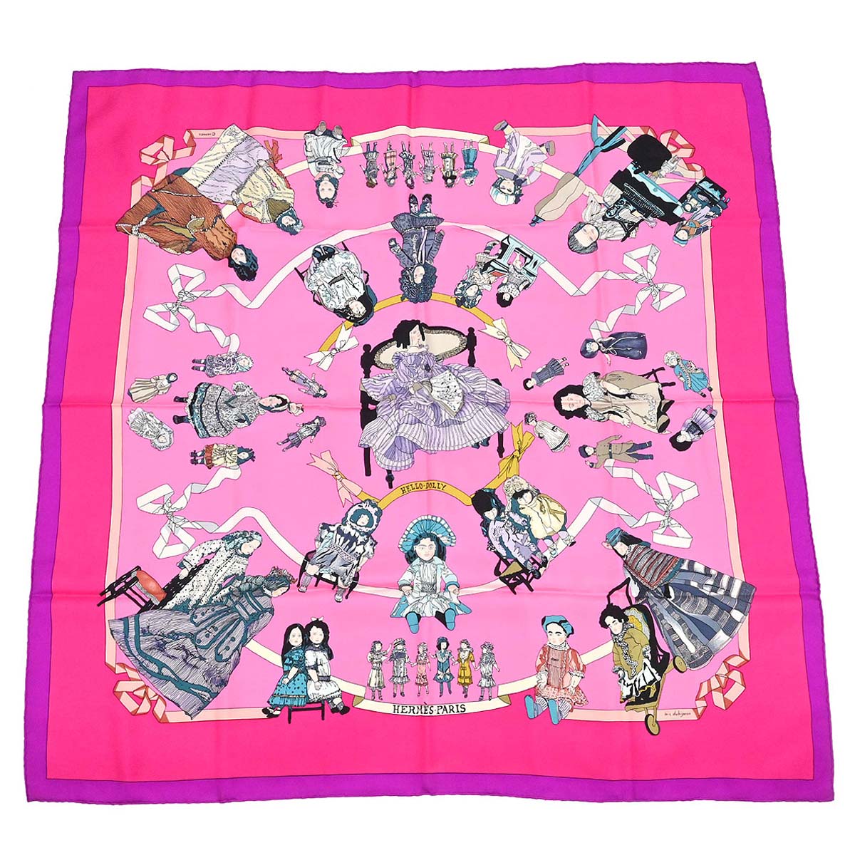 Hermes Scarf Carre 90 Hello Dolly Pink Small Good