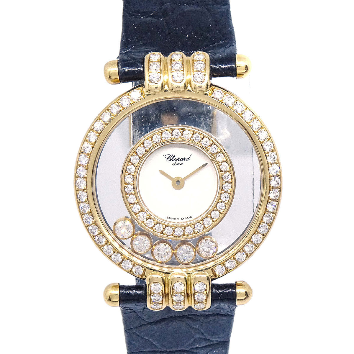 Chopard * Happy Diamonds Ref.20/5605 Quartz Watch 18KYG Diamond Crocodile