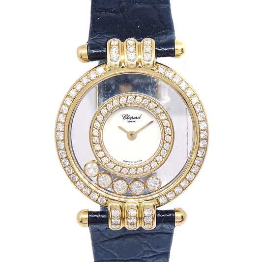 Chopard * Happy Diamonds Ref.20/5605 Quartz Watch 18KYG Diamond Crocodile