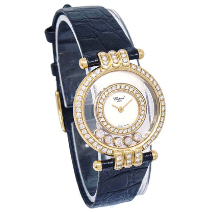 Chopard * Happy Diamonds Ref.20/5605 Quartz Watch 18KYG Diamond Crocodile