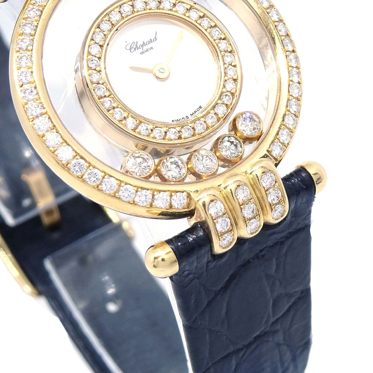 Chopard * Happy Diamonds Ref.20/5605 Quartz Watch 18KYG Diamond Crocodile