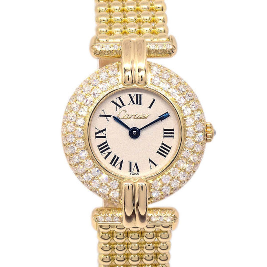 Cartier Must Colisee Ref.1033 Quartz Watch 18KYG Diamond