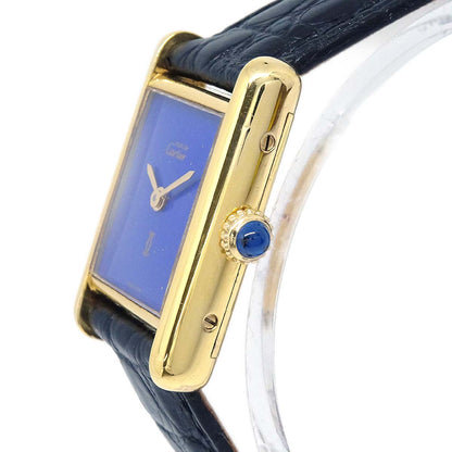 Cartier * Must Tank Manual-winding Watch SV925 Lapis-lazuli Alligator
