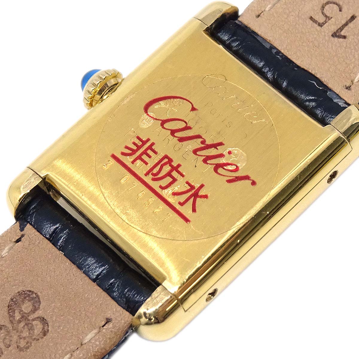 Cartier * Must Tank Manual-winding Watch SV925 Lapis-lazuli Alligator