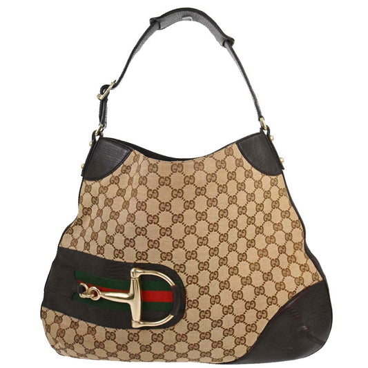 Gucci Brown GG Canvas Sherry Horsebit Shoulder Bag