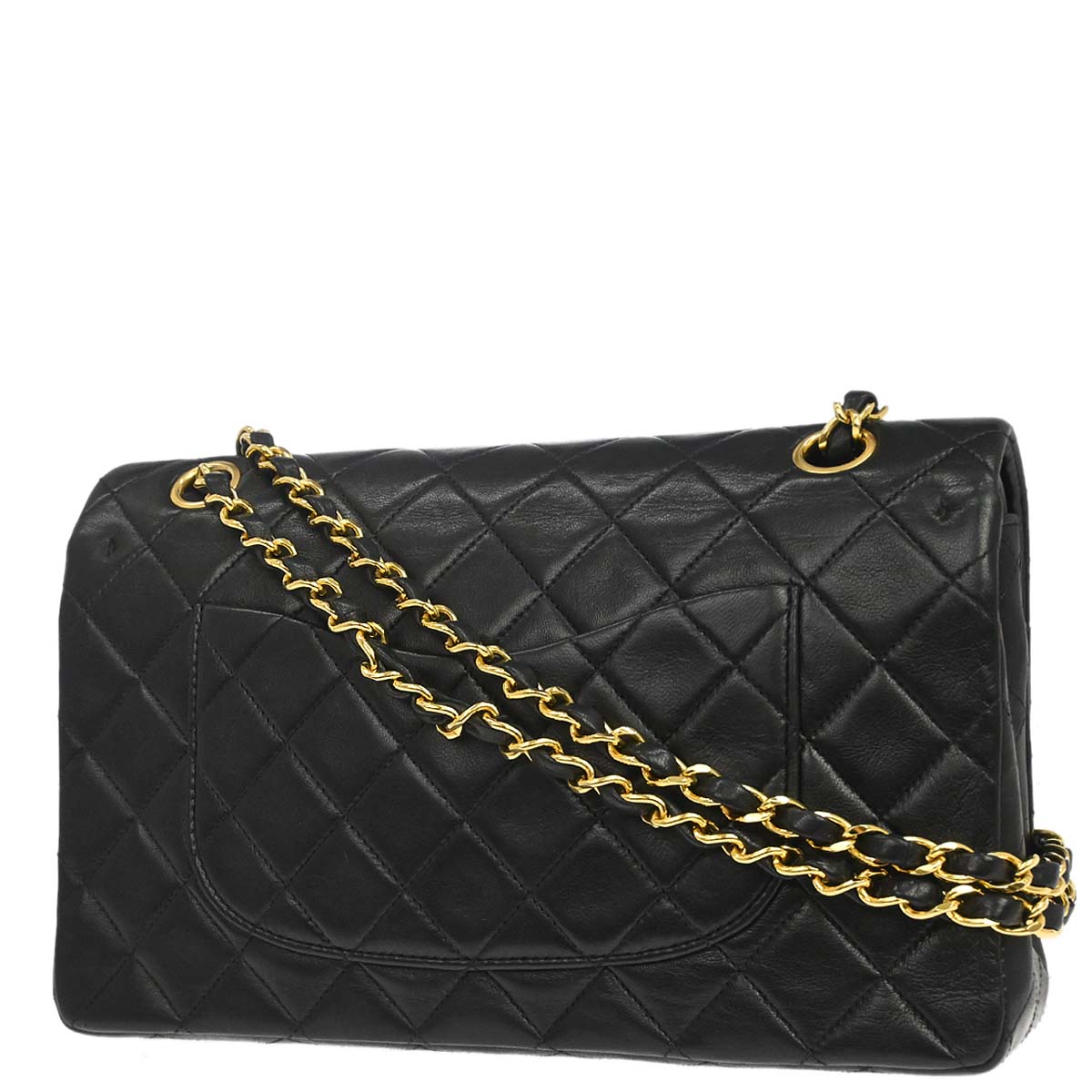 Chanel Black Lambskin Medium Classic Double Flap Shoulder Bag