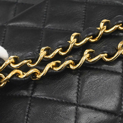Chanel Black Lambskin Medium Classic Double Flap Shoulder Bag