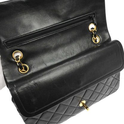 Chanel Black Lambskin Medium Classic Double Flap Shoulder Bag