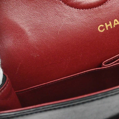 Chanel Black Lambskin Medium Classic Double Flap Shoulder Bag