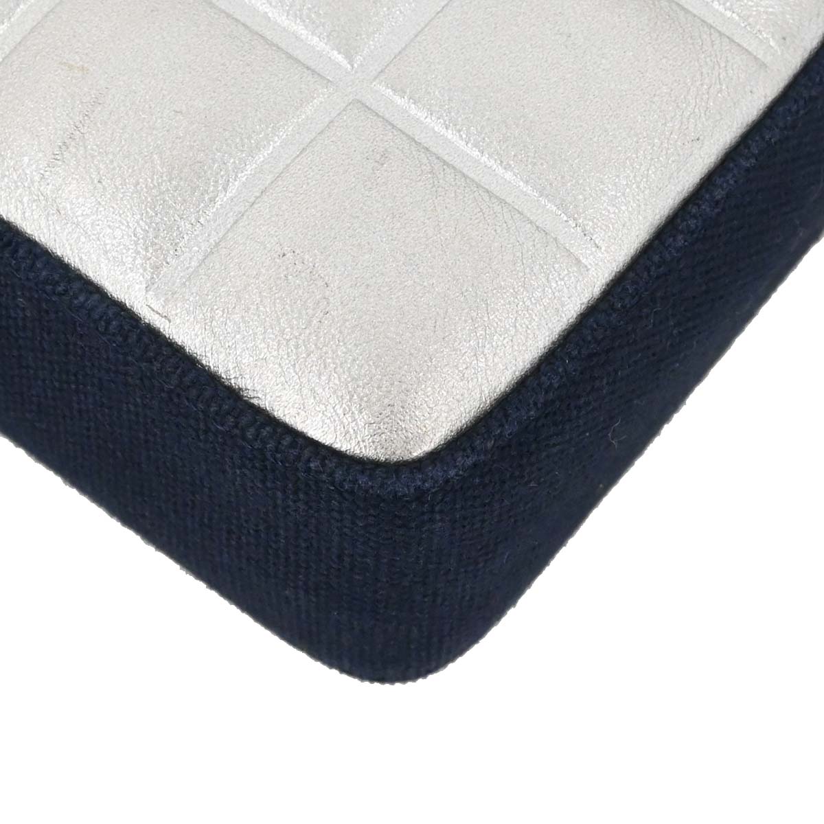 Chanel Navy Silver Canvas No.5 Choco Bar Handbag