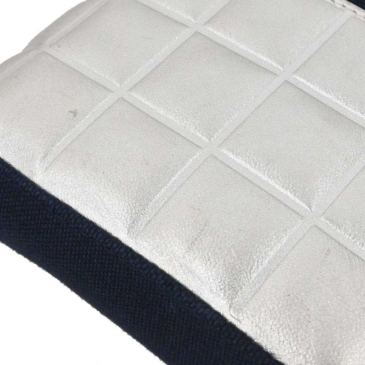 Chanel Navy Silver Canvas No.5 Choco Bar Handbag