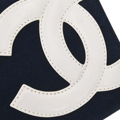 Chanel Navy Silver Canvas No.5 Choco Bar Handbag