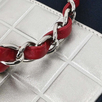 Chanel Navy Silver Canvas No.5 Choco Bar Handbag