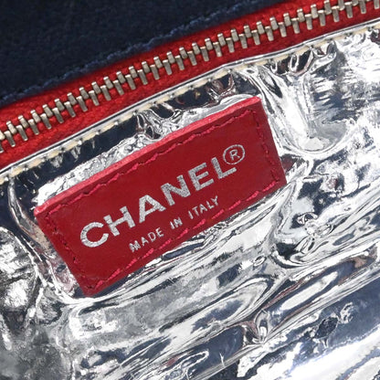 Chanel Navy Silver Canvas No.5 Choco Bar Handbag