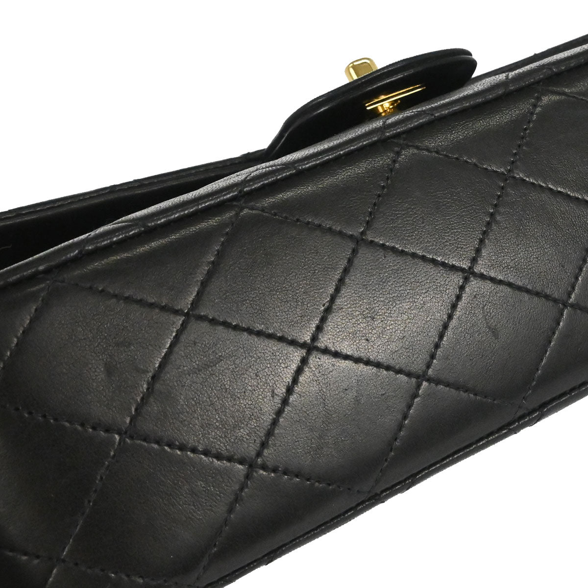 Chanel 1994-1996 Black Lambskin Medium Classic Double Flap Shoulder Bag