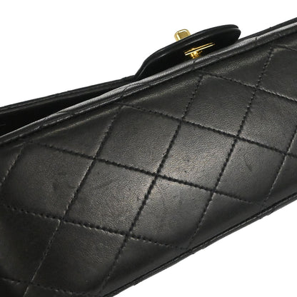 Chanel 1994-1996 Black Lambskin Medium Classic Double Flap Shoulder Bag