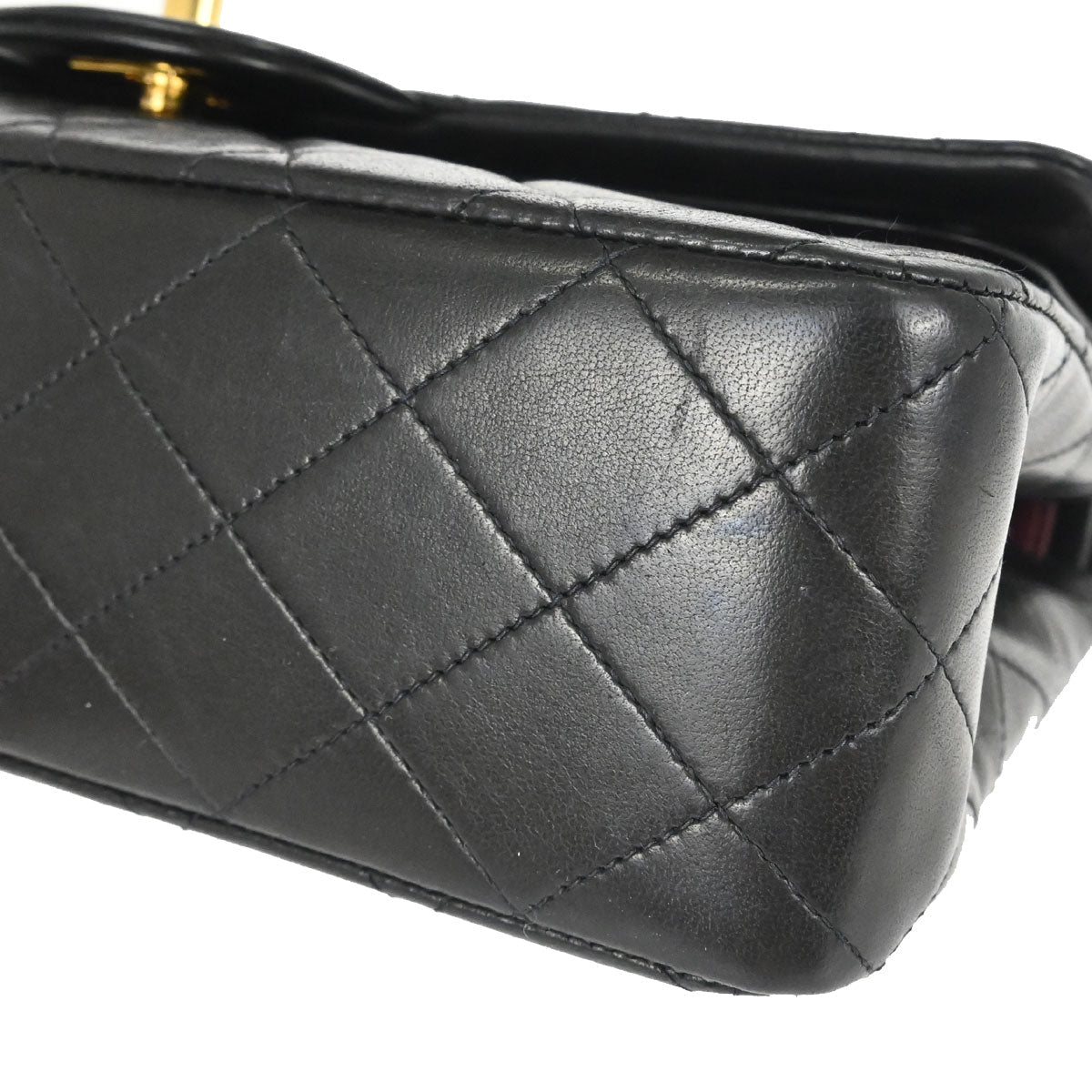 Chanel 1994-1996 Black Lambskin Medium Classic Double Flap Shoulder Bag