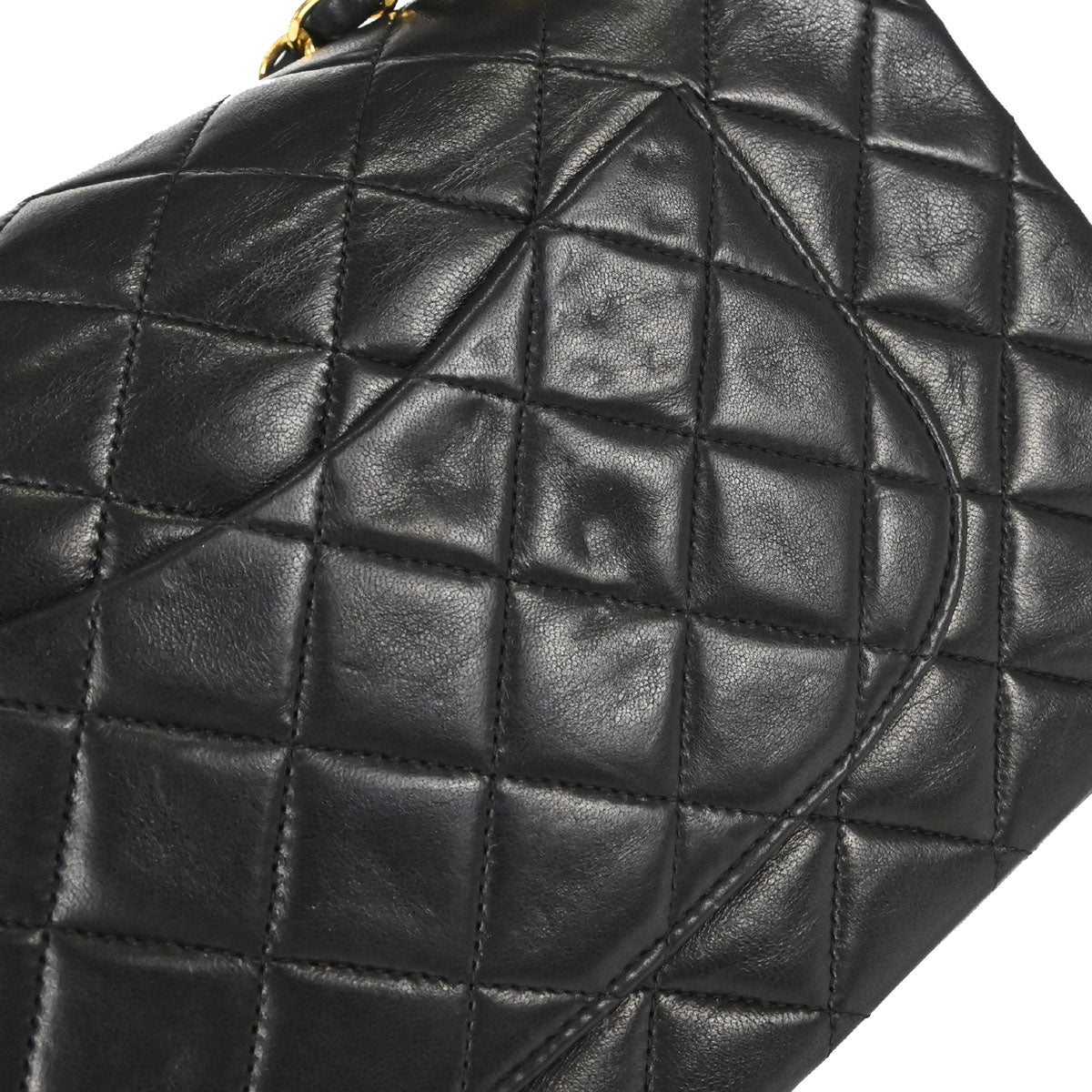 Chanel 1994-1996 Black Lambskin Medium Classic Double Flap Shoulder Bag