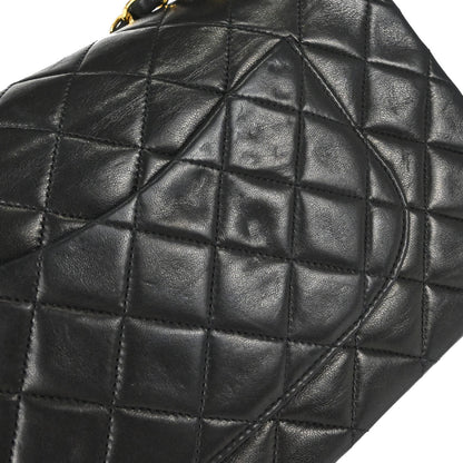 Chanel 1994-1996 Black Lambskin Medium Classic Double Flap Shoulder Bag