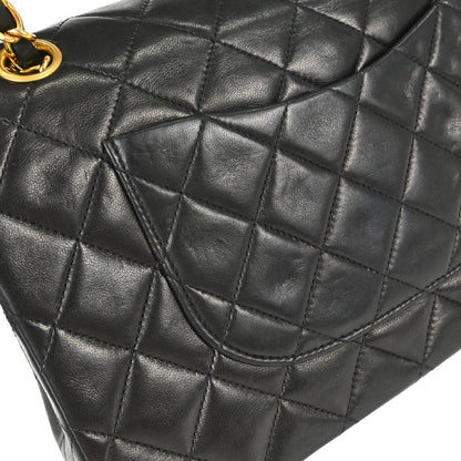 Chanel 1994-1996 Black Lambskin Medium Classic Double Flap Shoulder Bag