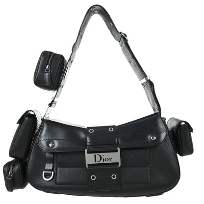 Christian Dior Black Leather Street Chic Columbus Shoulder Bag