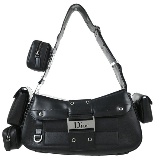 Christian Dior Black Leather Street Chic Columbus Shoulder Bag