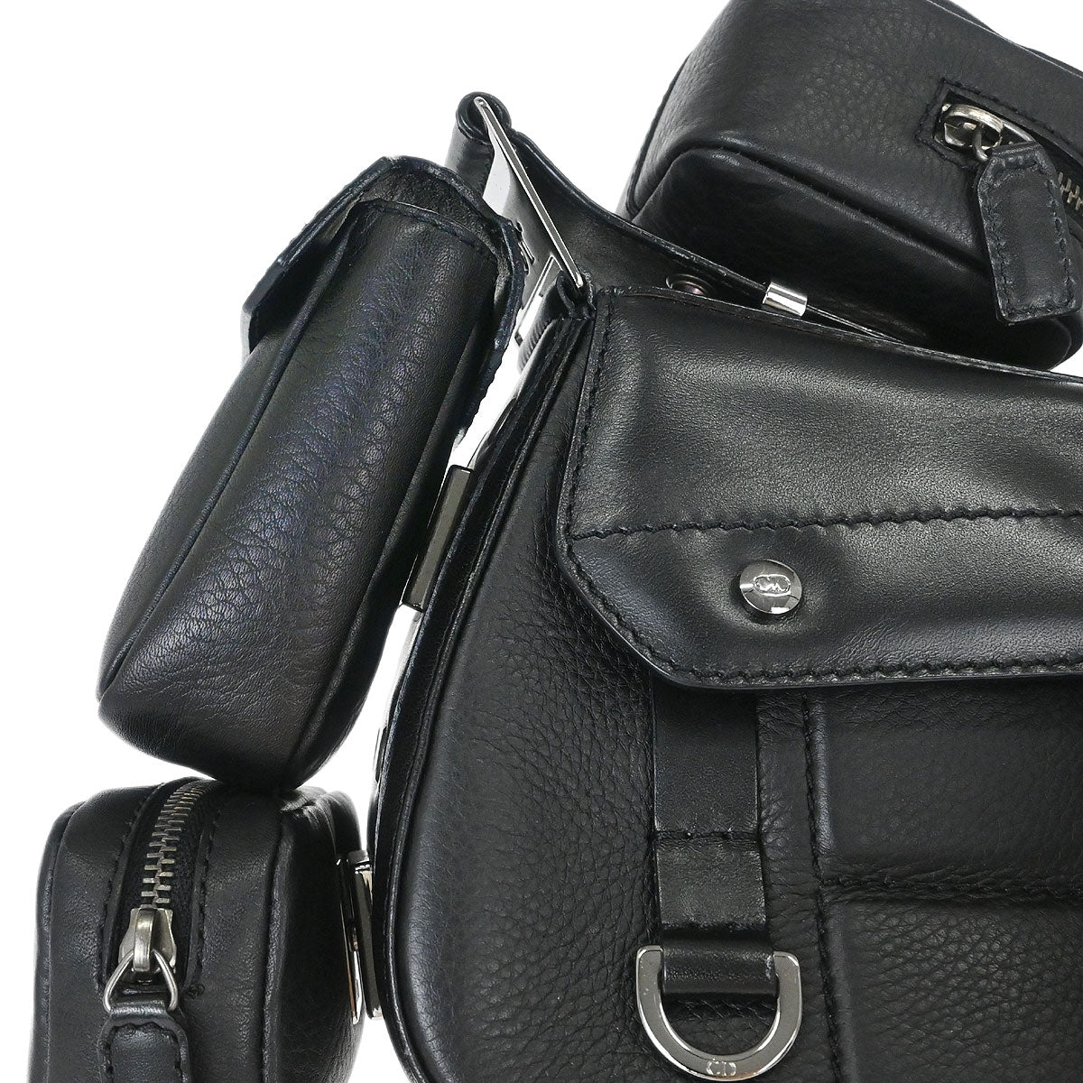 Christian Dior Black Leather Street Chic Columbus Shoulder Bag